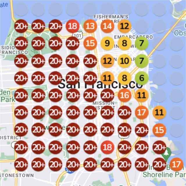 Restaurant local rank grid before